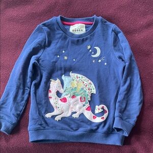 Boden Blue Sweatshirt with Dragon Design